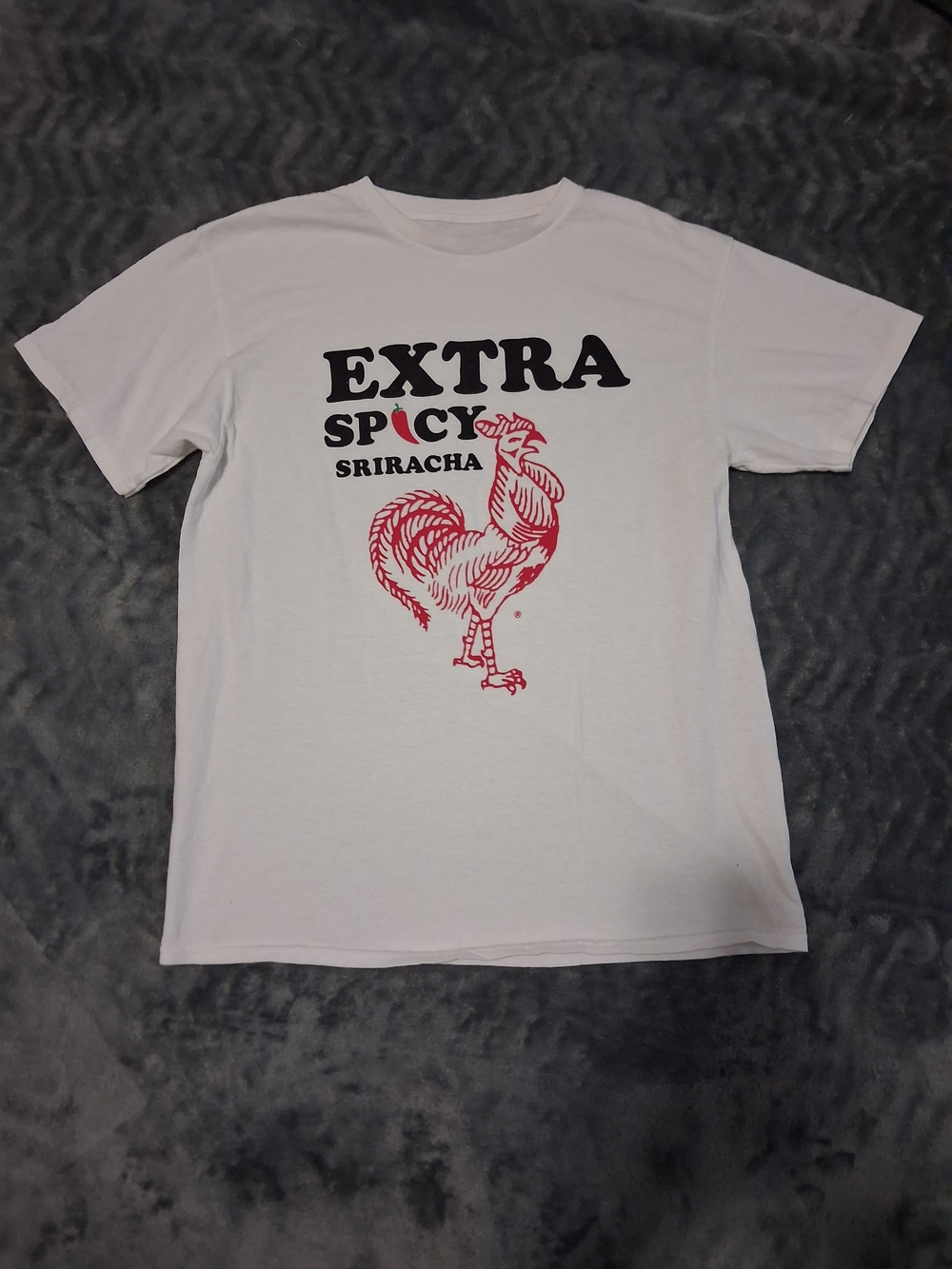 Siracha tra Spicy Graphic Tee - White with Red Print Medium